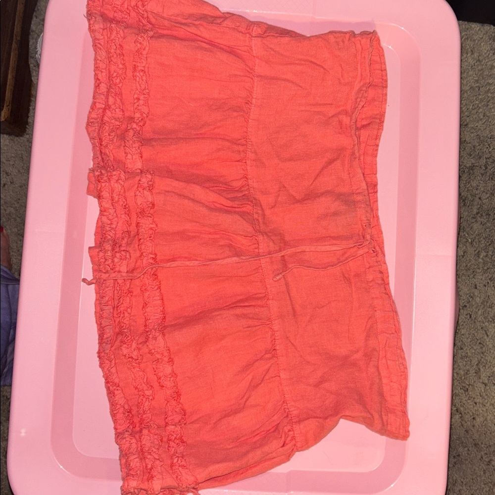 Juicy Couture Coral Ruffled Mini Skirt